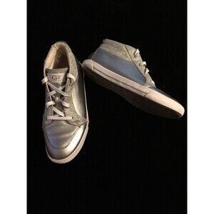 Ugg Australia Women's Shoes Aubry Silver High Top Sneakers W/Sparkles Size 5
